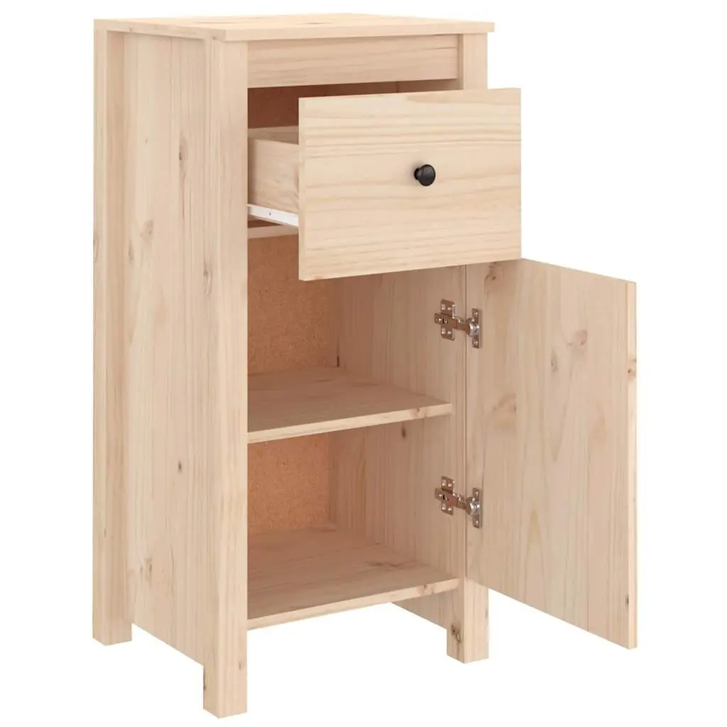 Solid Wood Pine Sideboards 2 pcs Brown Storage Cabinet Furniture