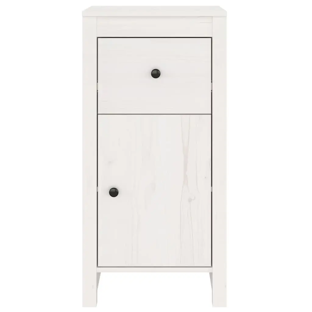 White Wooden Sideboard Storage Cabinet 40x35x80cm Solid Pine Living Room
