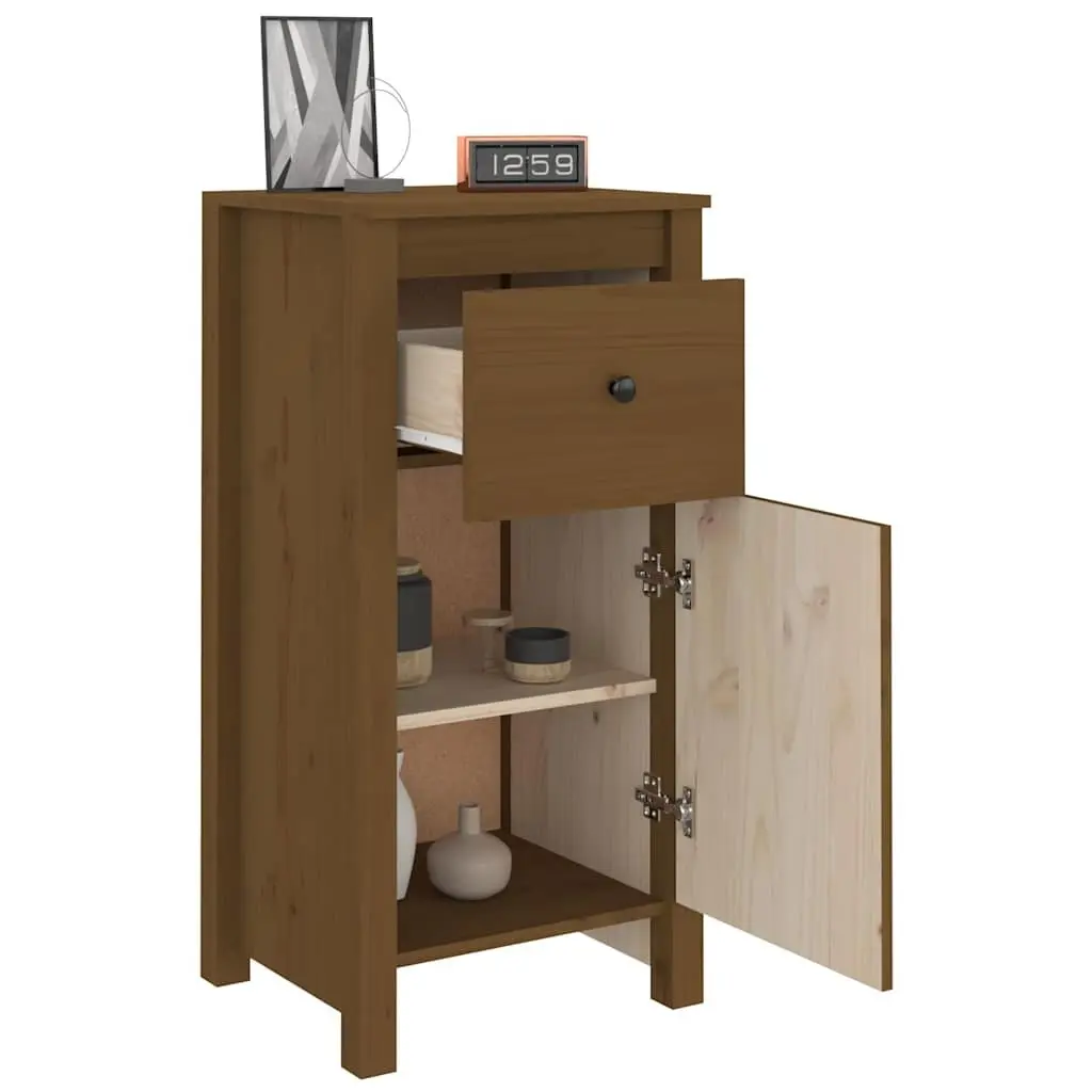 Solid Wood Pine Sideboards 2 pcs Brown Storage Cabinet Cupboard Furniture