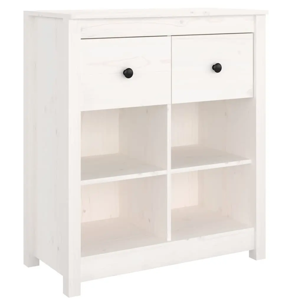 Sideboard Storage Cabinet 70x35x80 cm 2 Drawers 4 Compartments White
