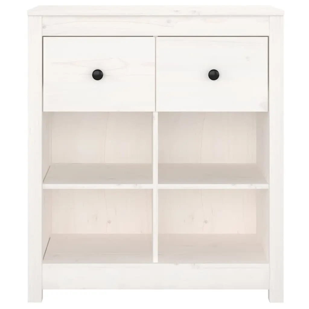 Sideboard Storage Cabinet 70x35x80 cm 2 Drawers 4 Compartments White