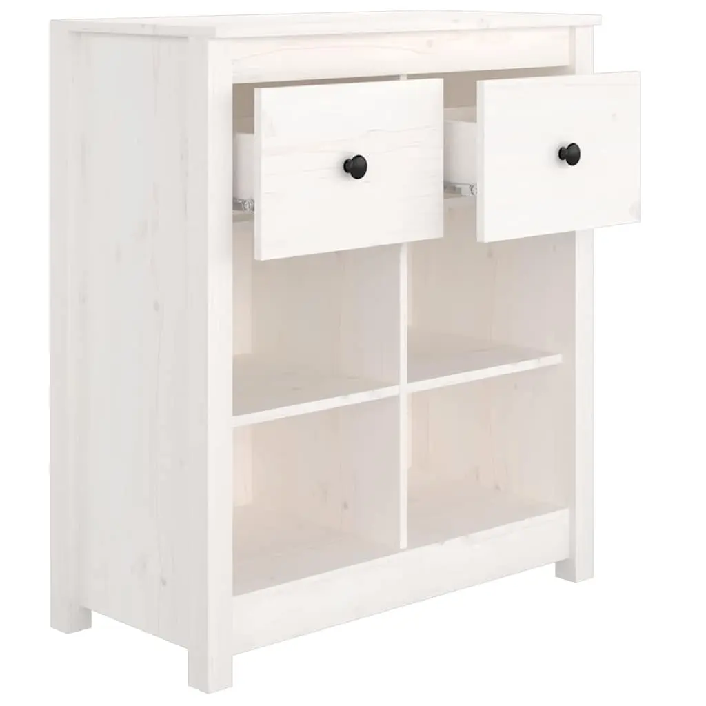 Sideboard Storage Cabinet 70x35x80 cm 2 Drawers 4 Compartments White