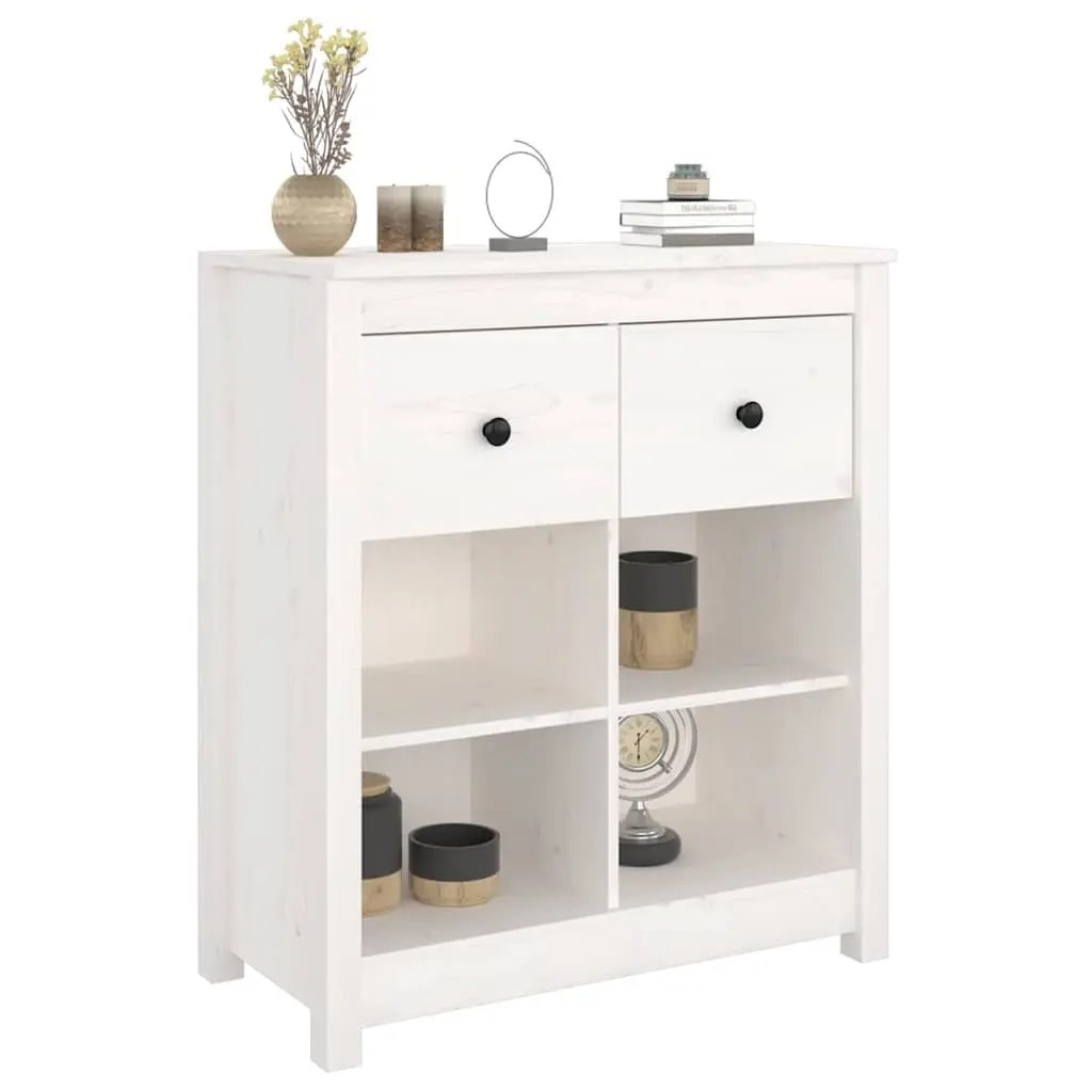 Sideboard Storage Cabinet 70x35x80 cm 2 Drawers 4 Compartments White