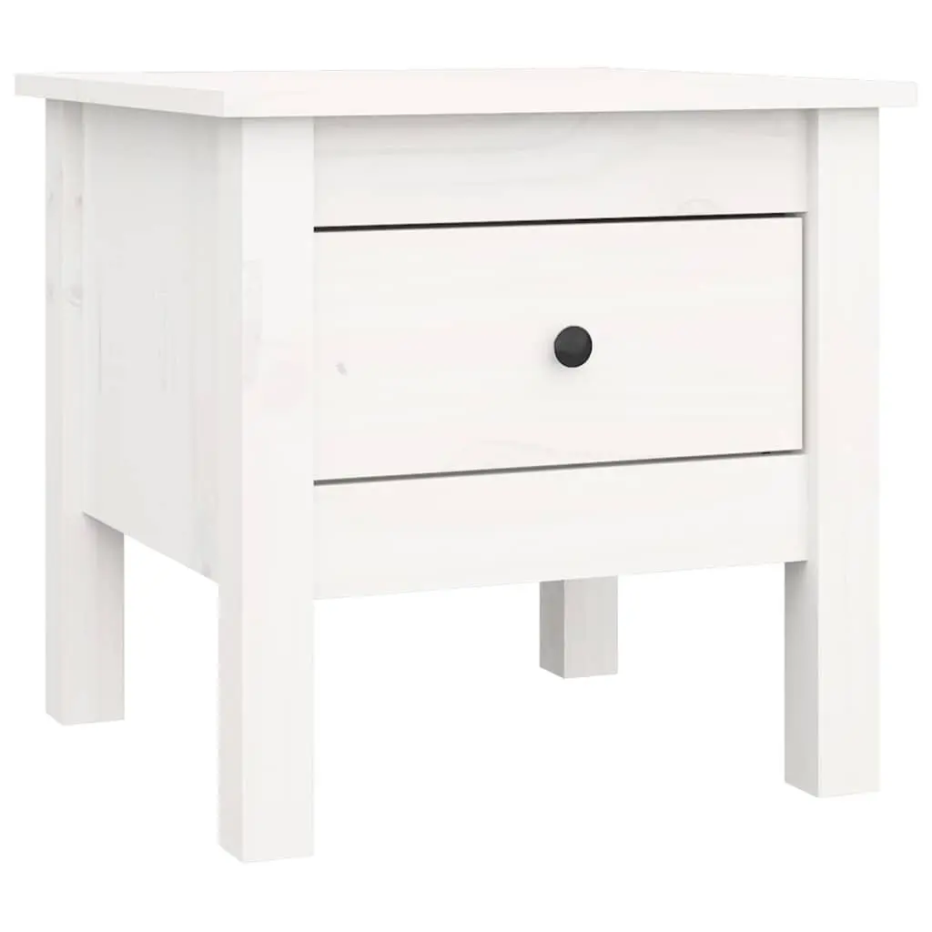 Side Tables 2 pcs White 40x40x39 cm Solid Wood Pine End Table Living Room