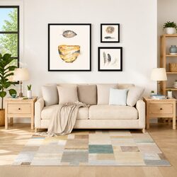 Charming Solid Pine Wood Side Tables Set of 2