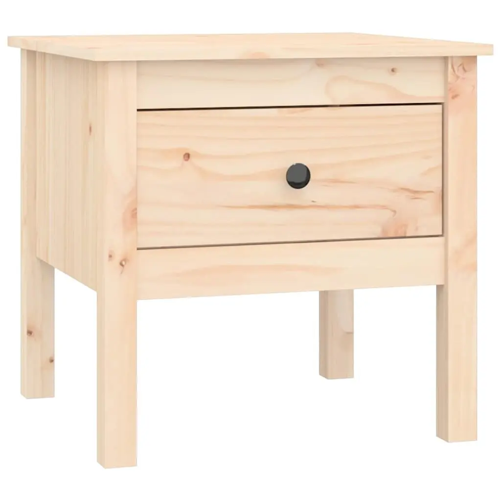 Solid Wood Side Tables Set of 2 End Table Drawer Storage Living Room Brown 50 x 50 x 49 cm