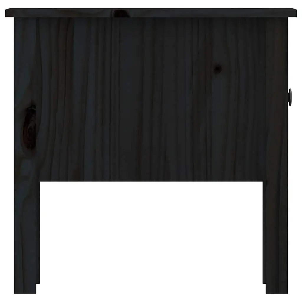 Black Solid Pine Side Tables Set of 2 50x50x49 cm