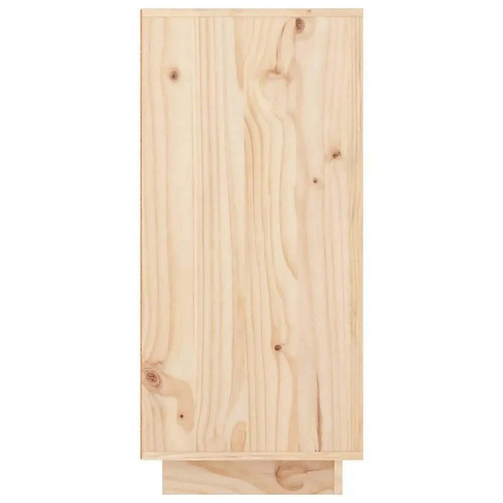 Solid Wood Pine Sideboard Storage Cabinet 2 Doors 3 Drawers Brown 111 x 34 x 75 cm