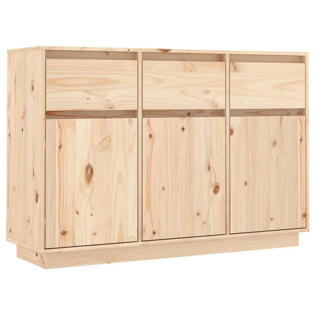 Sideboard Storage Cabinet Solid Pine Wood 111x36x75 cm Brown