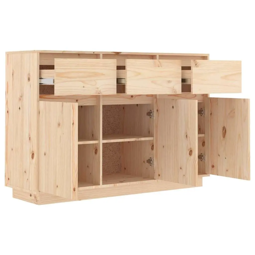 Sideboard Storage Cabinet Solid Pine Wood 111x36x75 cm Brown