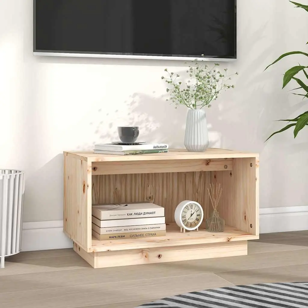 TV Cabinet 60x35x35 cm Solid Pine Wood Storage Unit Living Room Furniture Brown