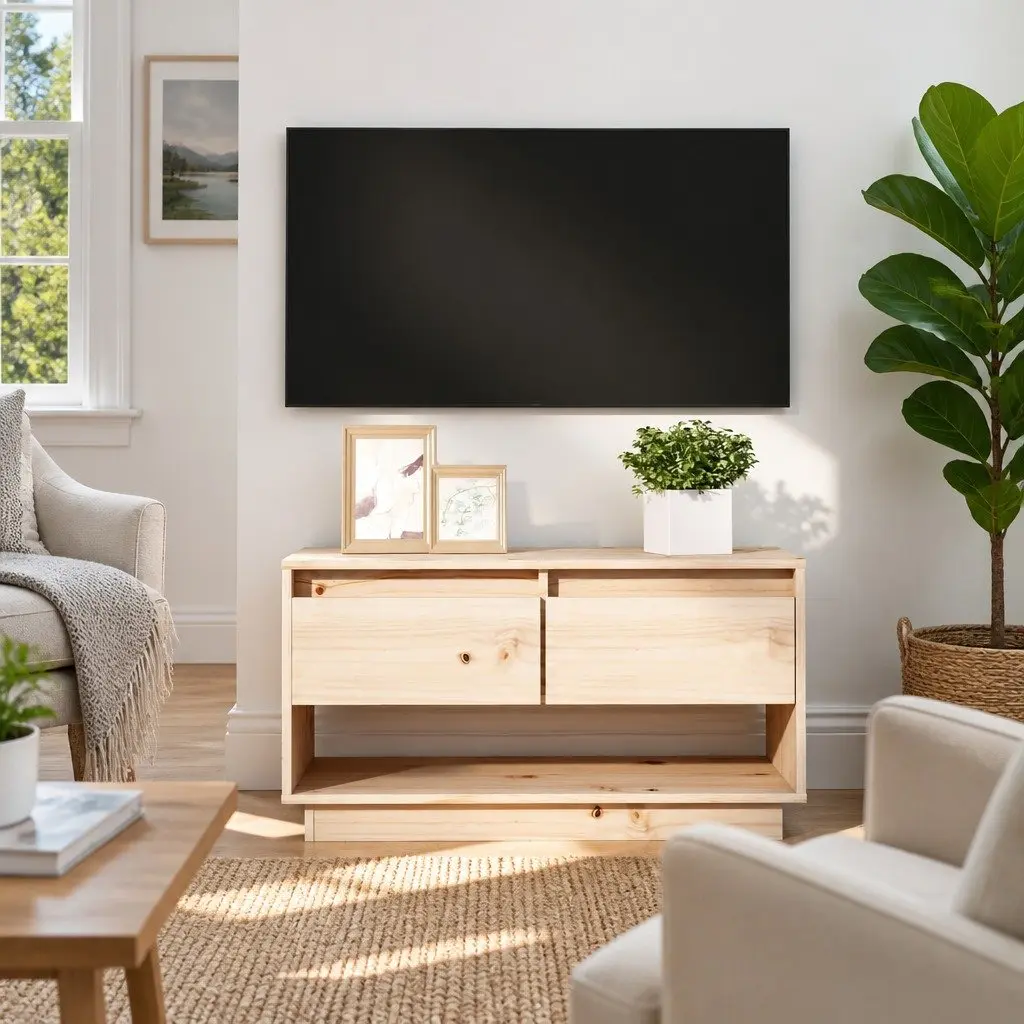 TV Cabinet Solid Pine Wood Storage Unit 74x34x40 cm Brown