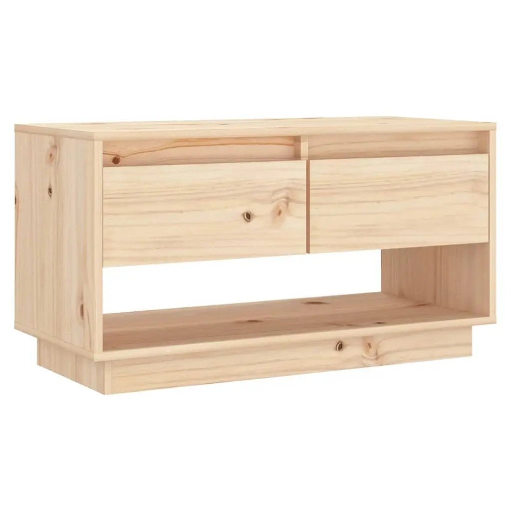 TV Cabinet Solid Pine Wood Storage Unit 74x34x40 cm Brown