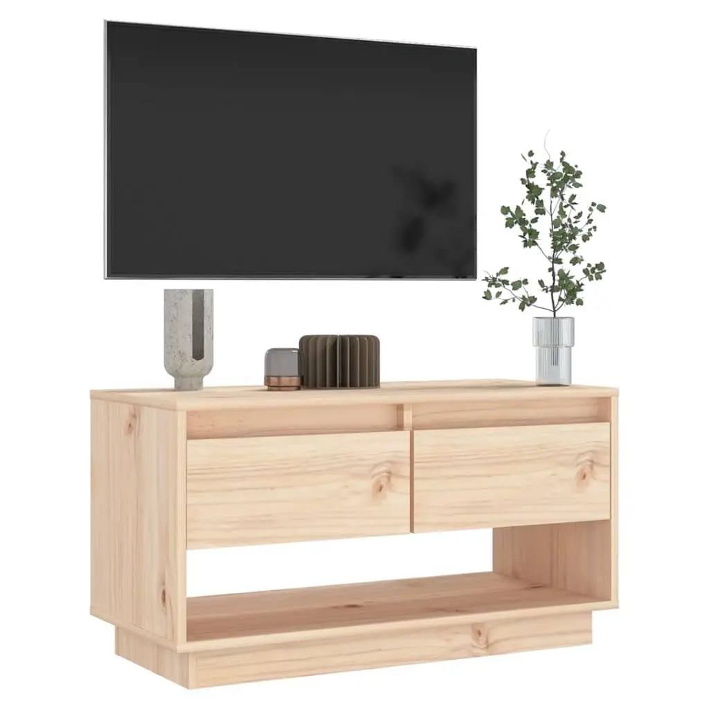 TV Cabinet Solid Pine Wood Storage Unit 74x34x40 cm Brown