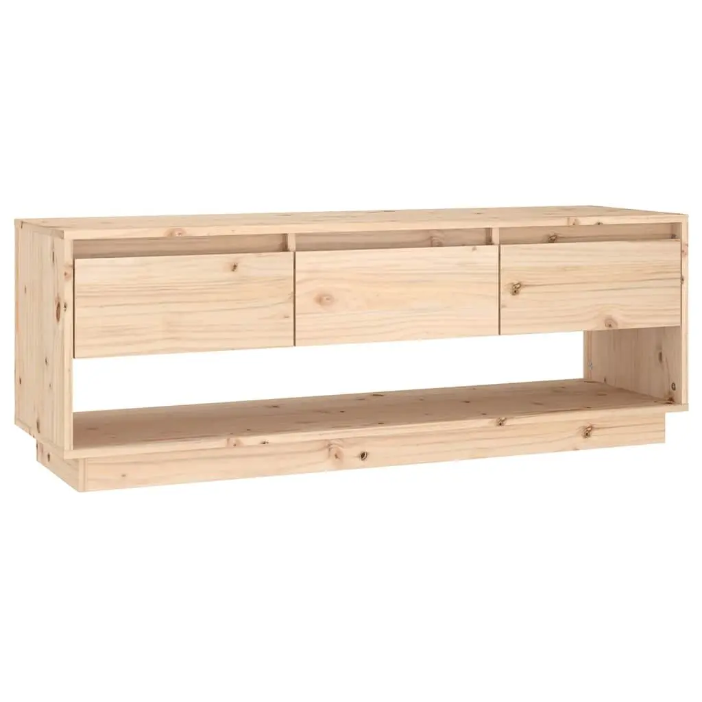 TV Cabinet Storage Unit 110.5x34x40 cm Solid Pine Wood with Drawers Brown