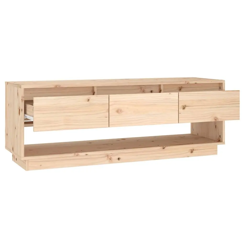TV Cabinet Storage Unit 110.5x34x40 cm Solid Pine Wood with Drawers Brown