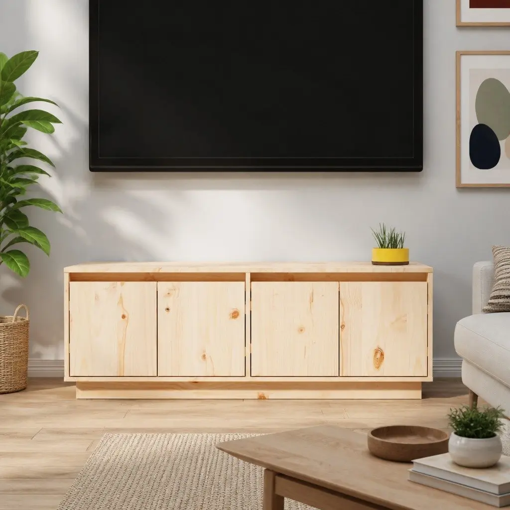 Solid Wood TV Cabinet with Ample Storage 110x34x40 cm