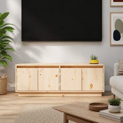 Durable Solid Wood TV Cabinet with Ample Storage 110x34x40 cm