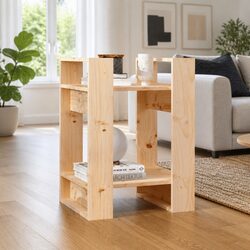Warm and Functional Solid Wood Pine Book Cabinet