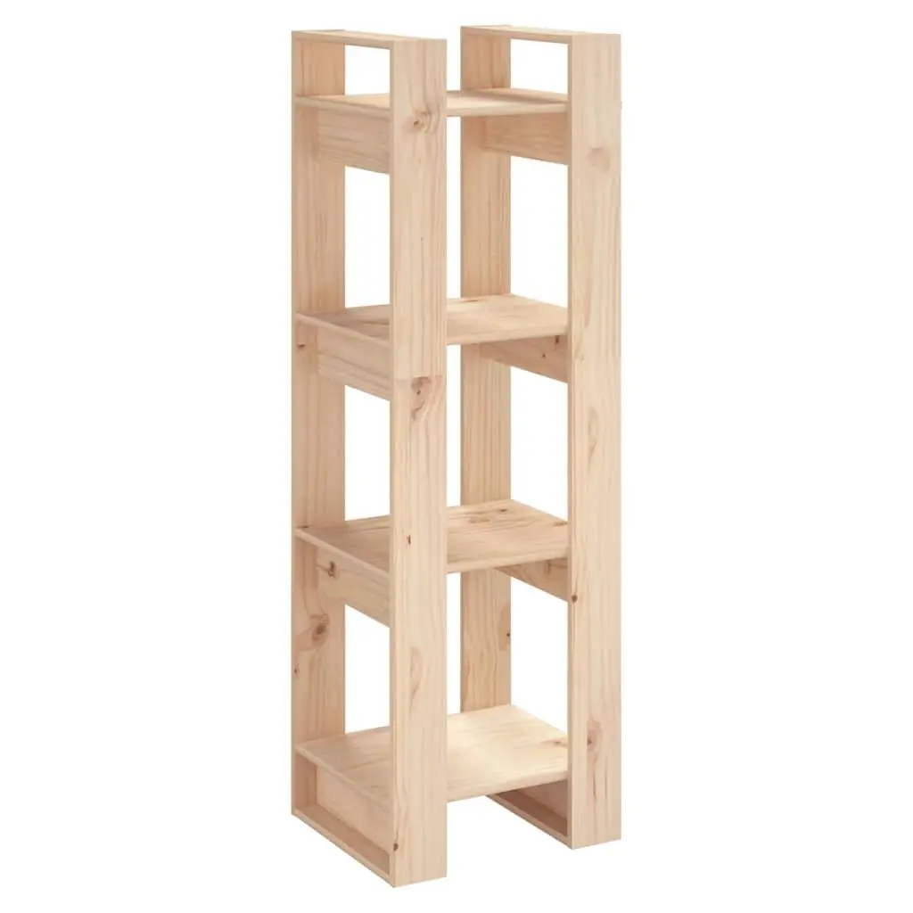 Wooden Book Cabinet Room Divider Storage 41x35x125cm Brown Solid Pine Bookshelf
