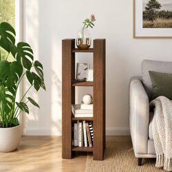 Solid Wood Book Cabinet Room Divider Bookshelf Storage Brown 41x35x125 cm