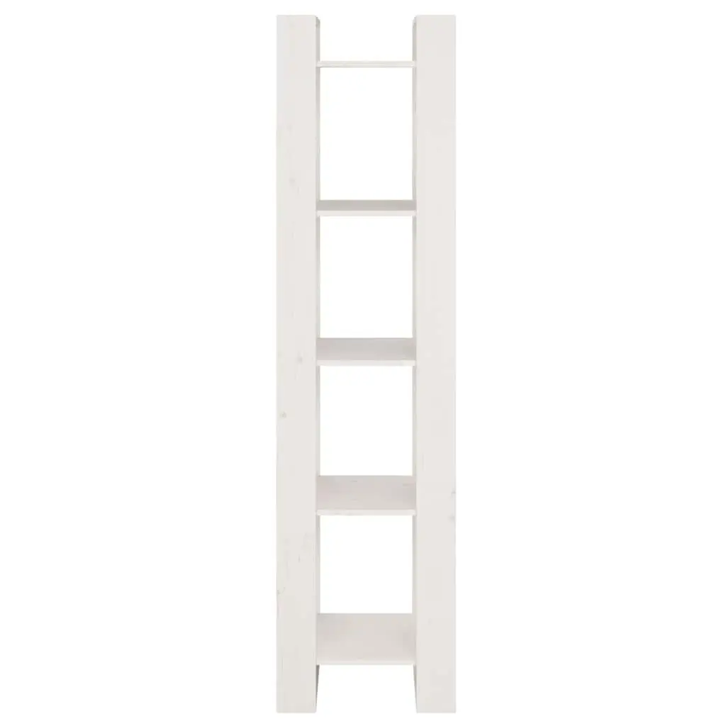 Book Cabinet Room Divider Open Shelving Unit 41x35x160 cm White Solid Pinewood