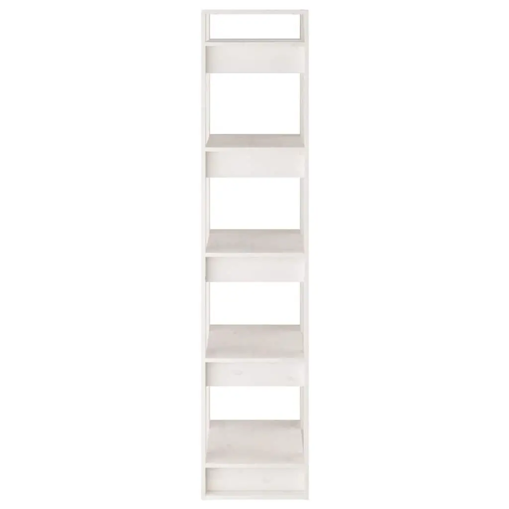 Book Cabinet Room Divider Open Shelving Unit 41x35x160 cm White Solid Pinewood