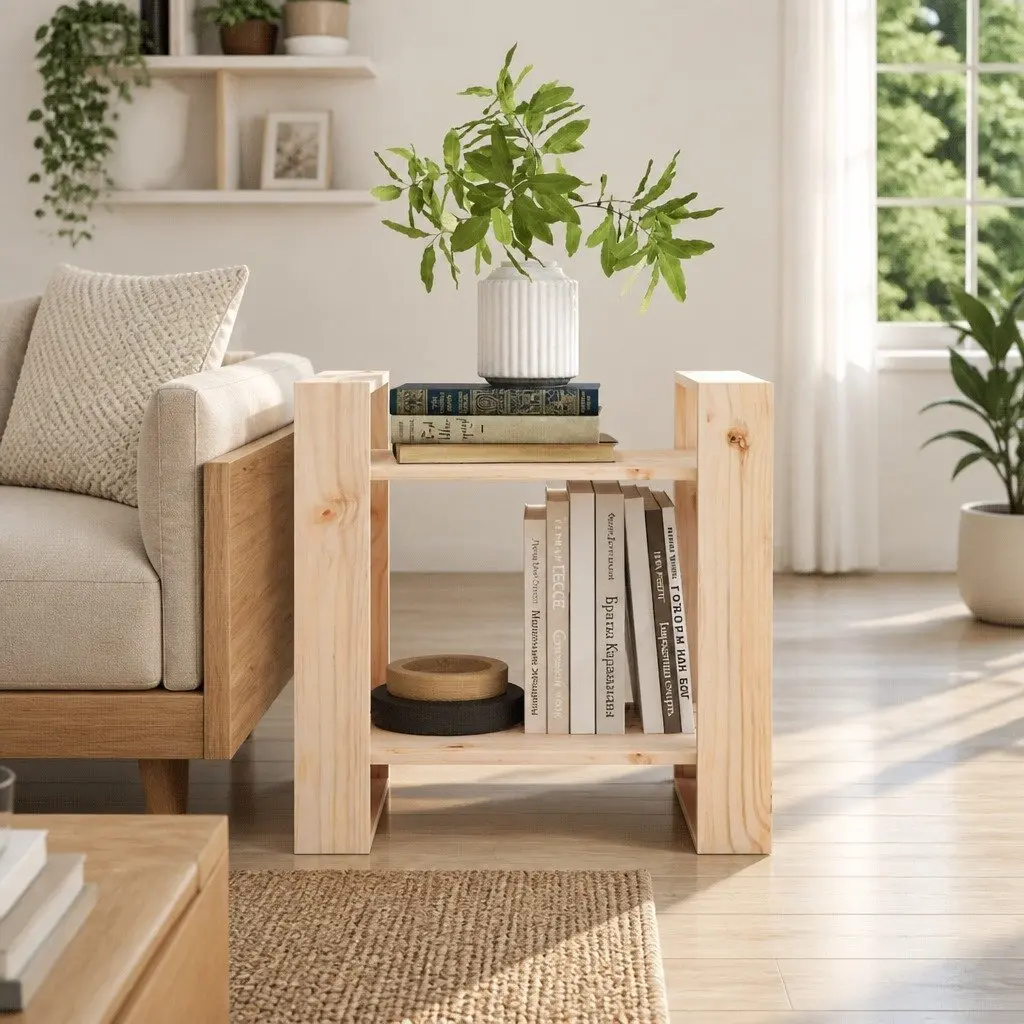 Solid Pine Book Cabinet 60x35x57cm