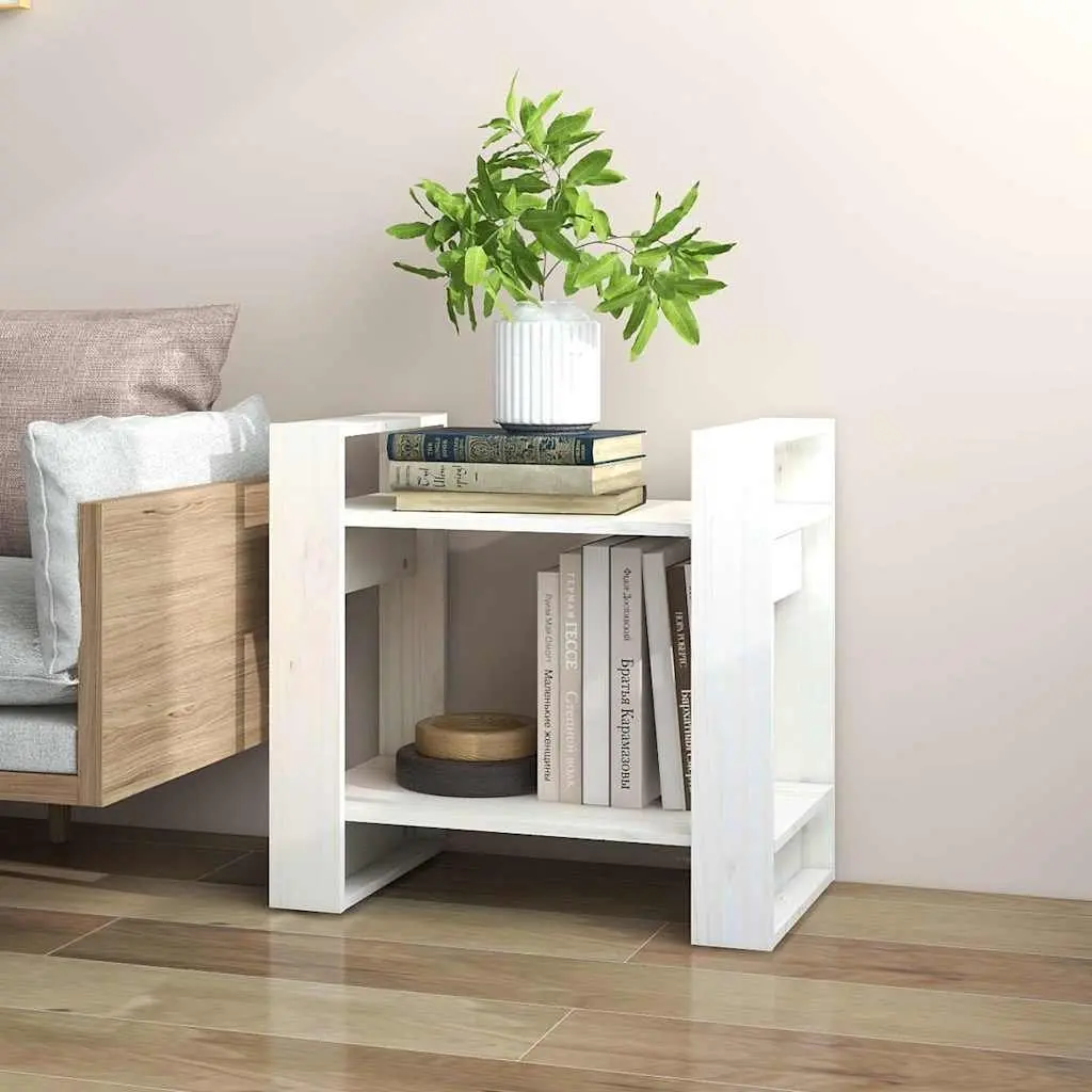 White Wooden Book Cabinet with Ample Storage