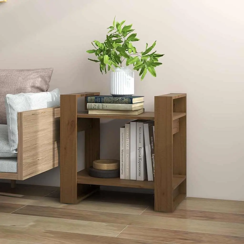Solid Wood Book Cabinet Room Divider Bookshelf Storage Organizer Brown