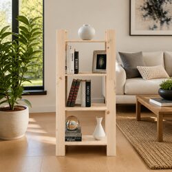 Solid Wood Book Cabinet Room Divider 60x35x125cm Brown Bookshelf Storage