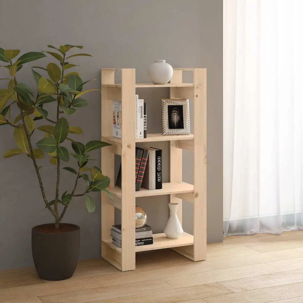 Solid Wood Book Cabinet 60x35x125cm, Brown
