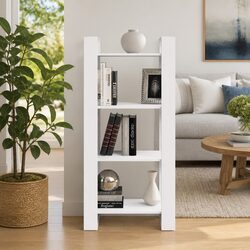 Solid Wood Book Cabinet Room Divider White 60x35x125cm Bookshelf Storage