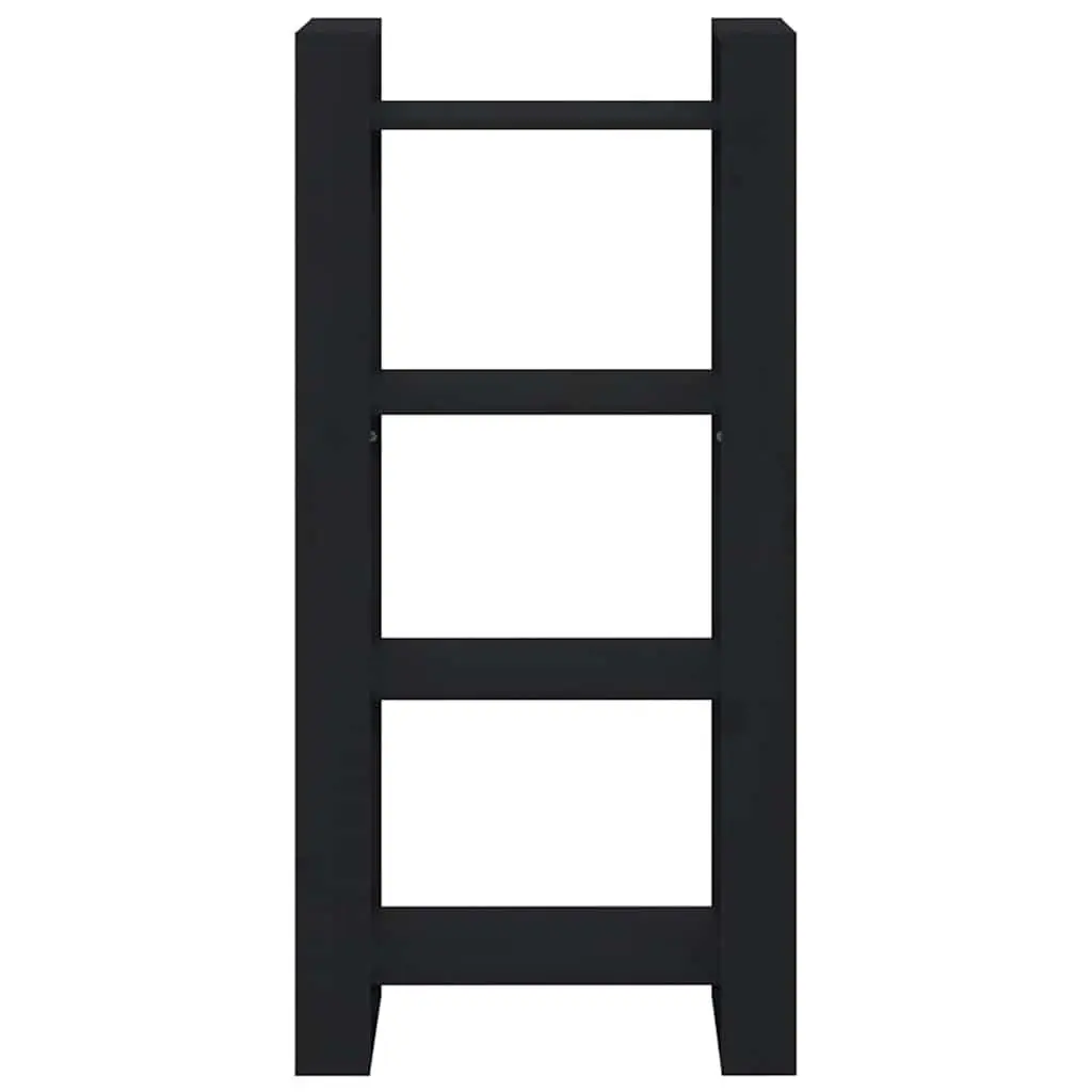 Solid Wood Book Cabinet Room Divider Storage Shelving Unit Black 60x35x125cm