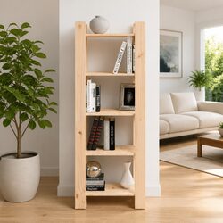 Reliable Solid Wood Book Cabinet for Storage 60x35x160cm