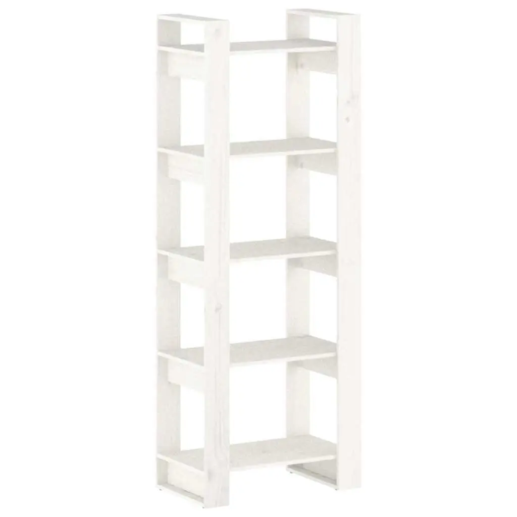 Book Cabinet Room Divider 60x35x160 cm White Solid Pine Wood Storage Shelf