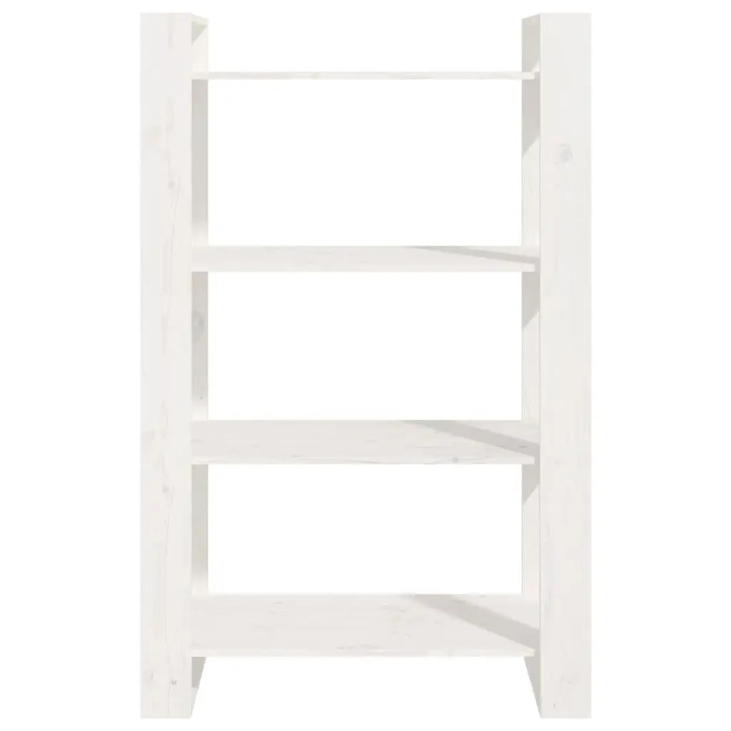 Solid Pine Wood Book Cabinet Room Divider White 80x35x125cm Bookshelf Storage