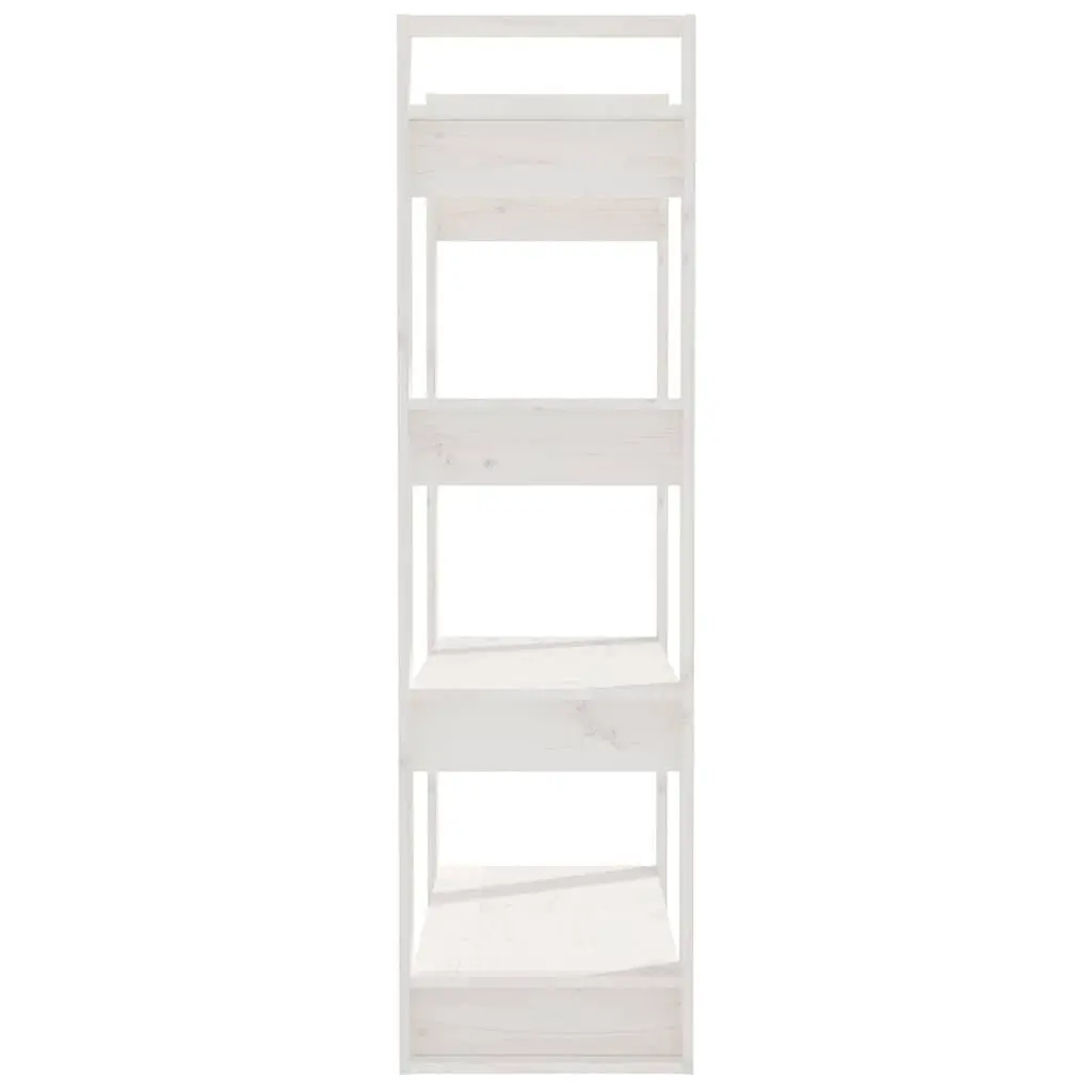 Solid Pine Wood Book Cabinet Room Divider White 80x35x125cm Bookshelf Storage