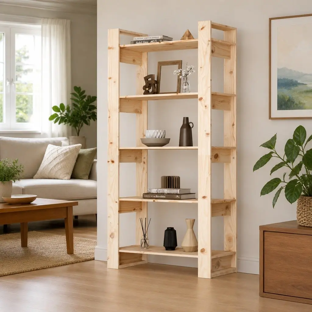 Solid Wood Book Cabinet Room Divider Bookshelf Storage Organizer 80cm Brown