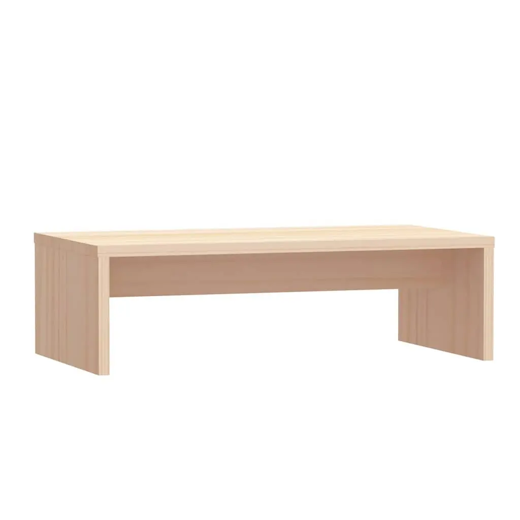 Monitor Stand Solid Pine Wood Riser Desk Organiser 50x27x15cm Brown