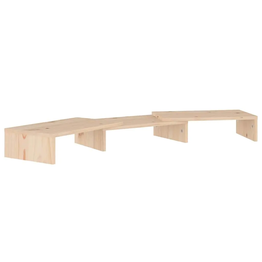 Monitor Stand Solid Wood Pine Riser Desk Organizer 80cm Brown