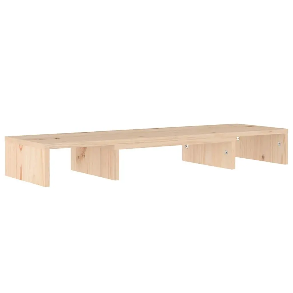 Monitor Stand Solid Wood Pine Riser Desk Organizer 80cm Brown