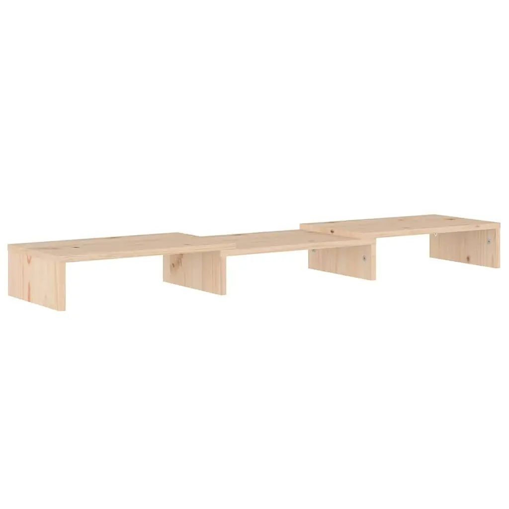 Monitor Stand Solid Wood Pine Riser Desk Organizer 80cm Brown
