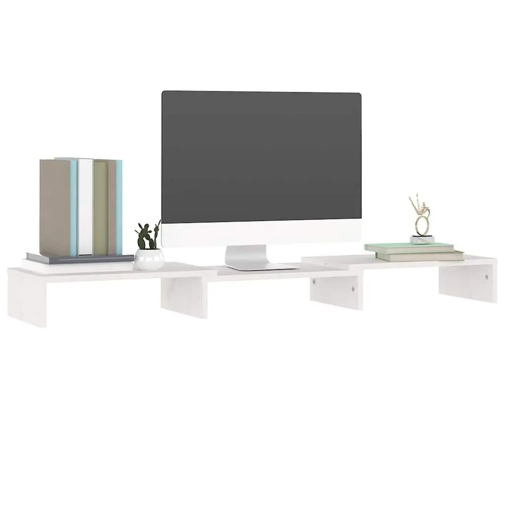 Solid Pine Monitor Stand for Comfort and Storage