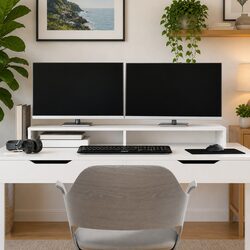 Reliable Monitor Stand with Solid Pine Wood Construction