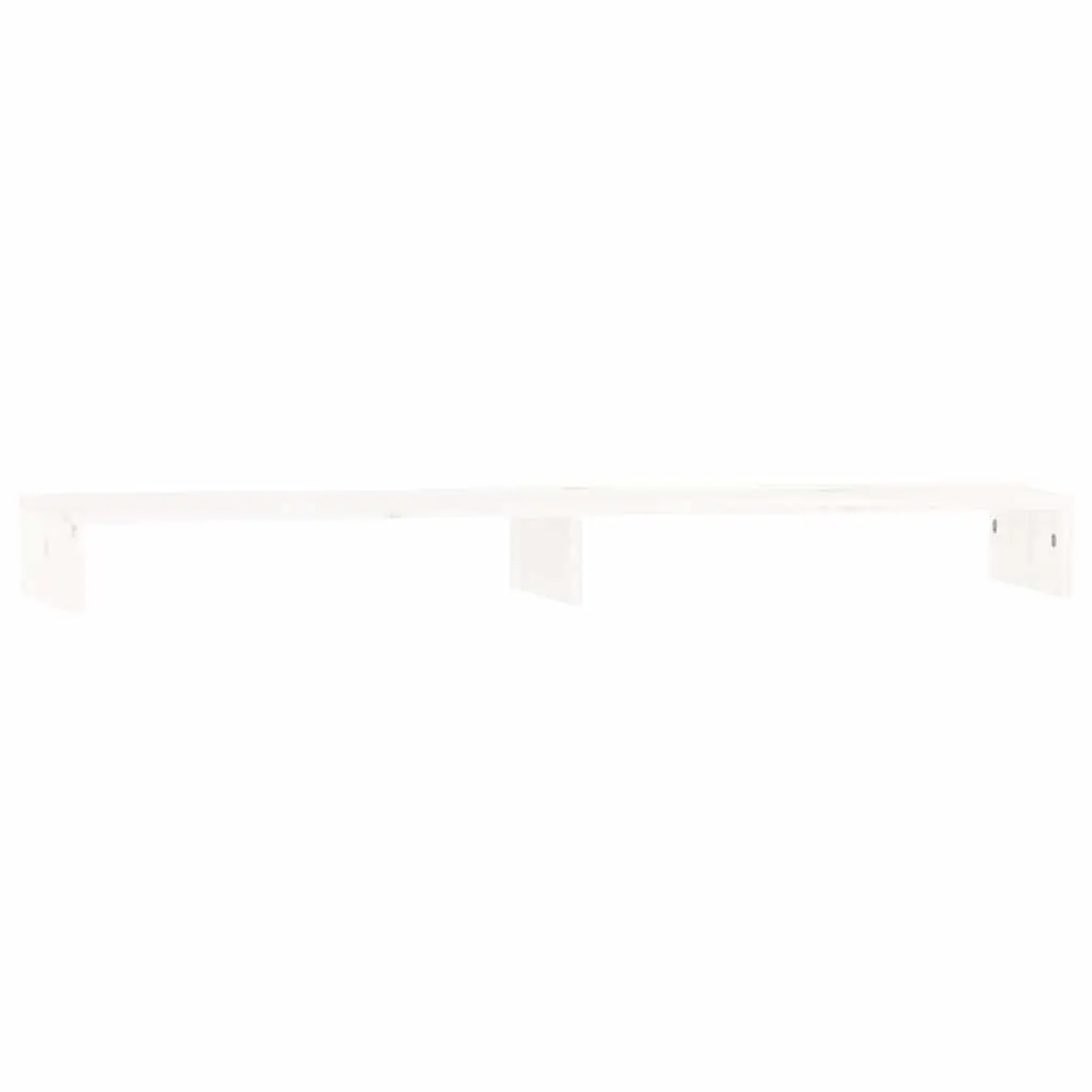 Monitor Stand White Solid Pine Wood Computer Riser Desk Organizer 100cm