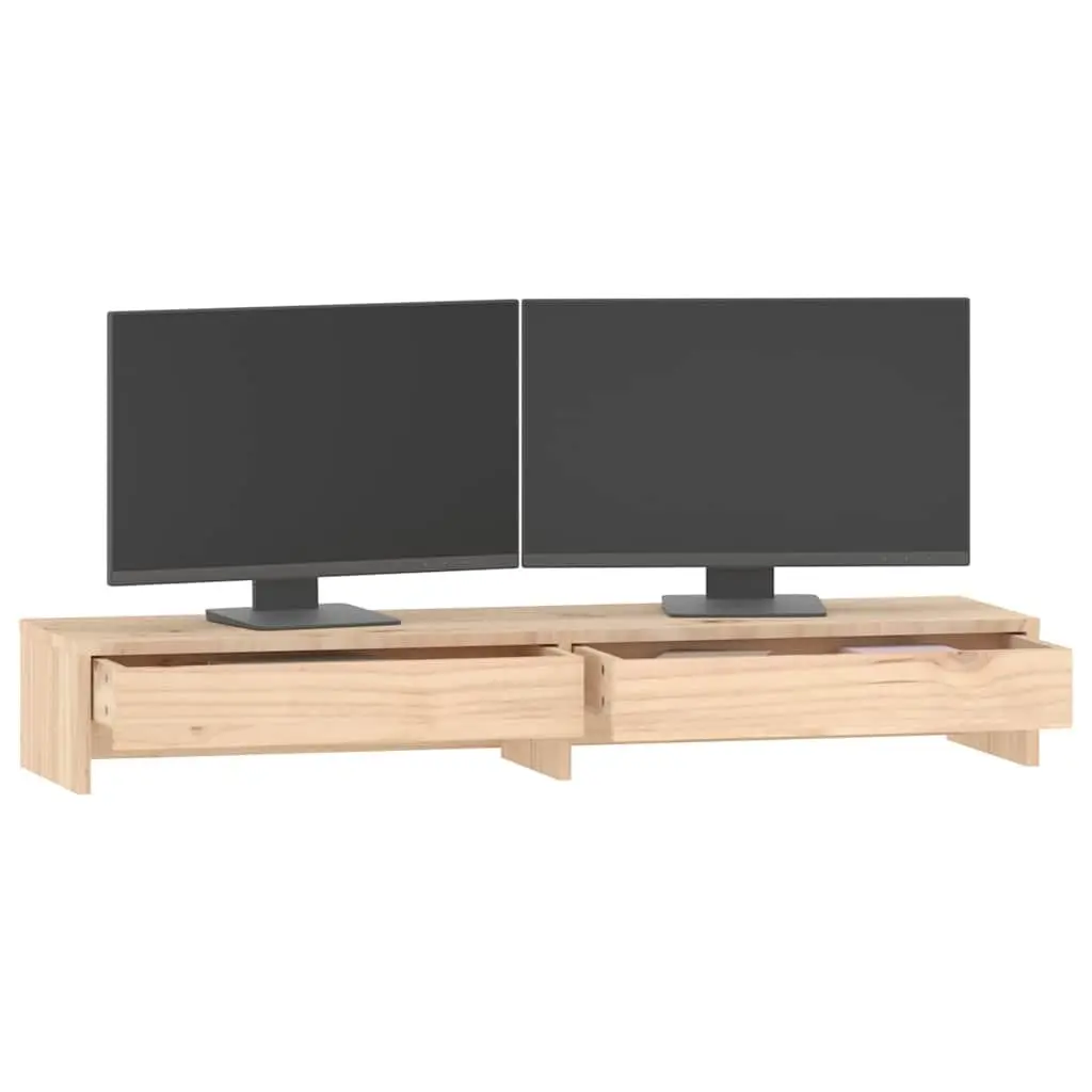 Monitor Stand Riser 100x27x15cm Solid Pine Wood Computer Desktop Keyboard