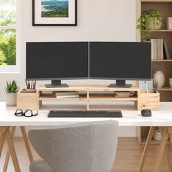 Reliable Pine Monitor Stand with Ergonomic Design