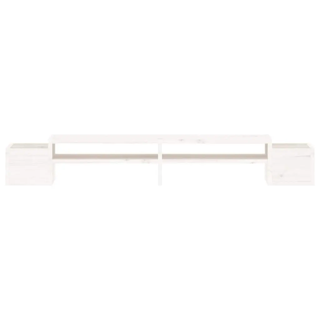 Monitor Stand White Solid Pine Wood 100x27.5x15 cm Computer Riser with Storage
