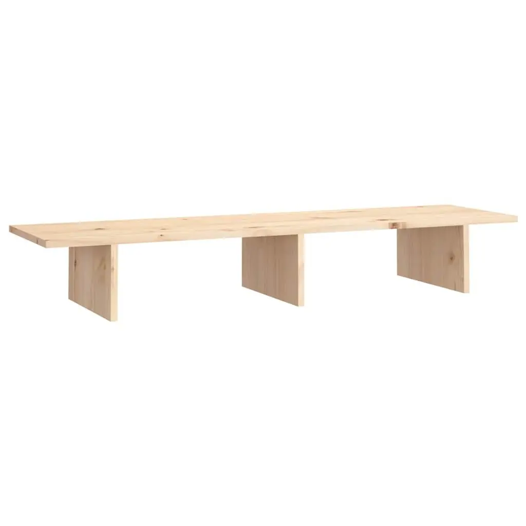 Solid Wood Monitor Riser Computer Stand Brown 100x27x15cm Pine Desk Organizer